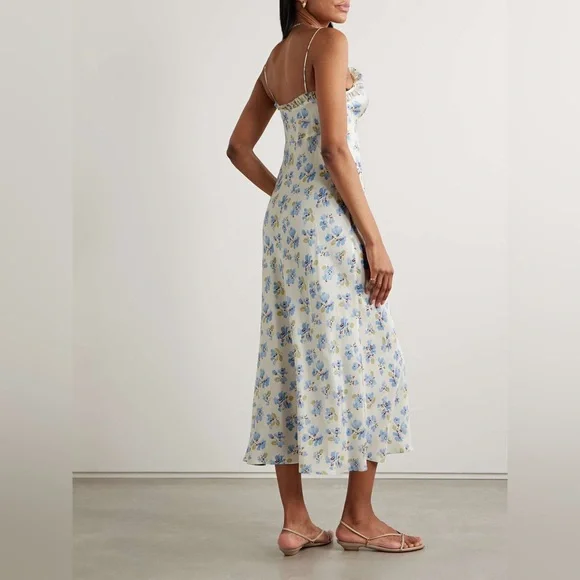 DÔEN ruffled floral-print midi dress size 2 - Picture 3 of 14